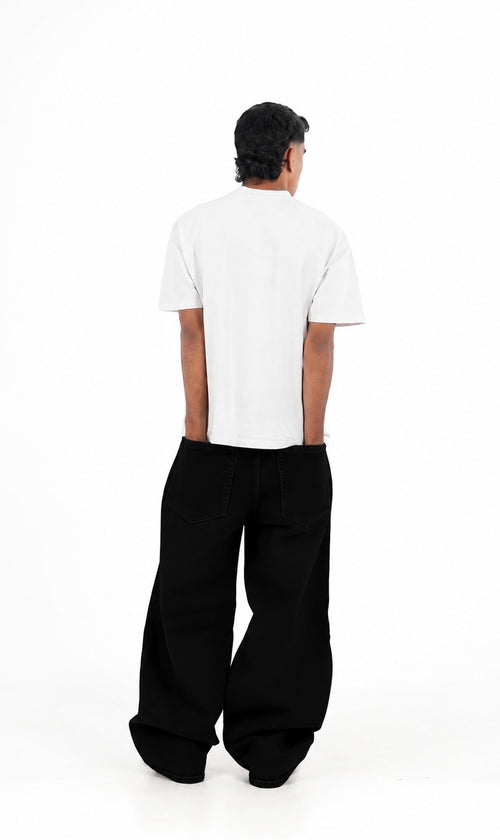 Jet Black Wideleg Denim