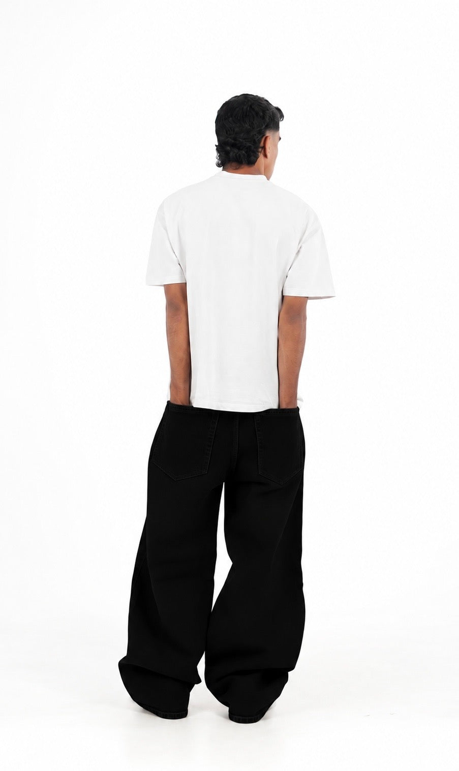 Jet Black Wideleg Denim