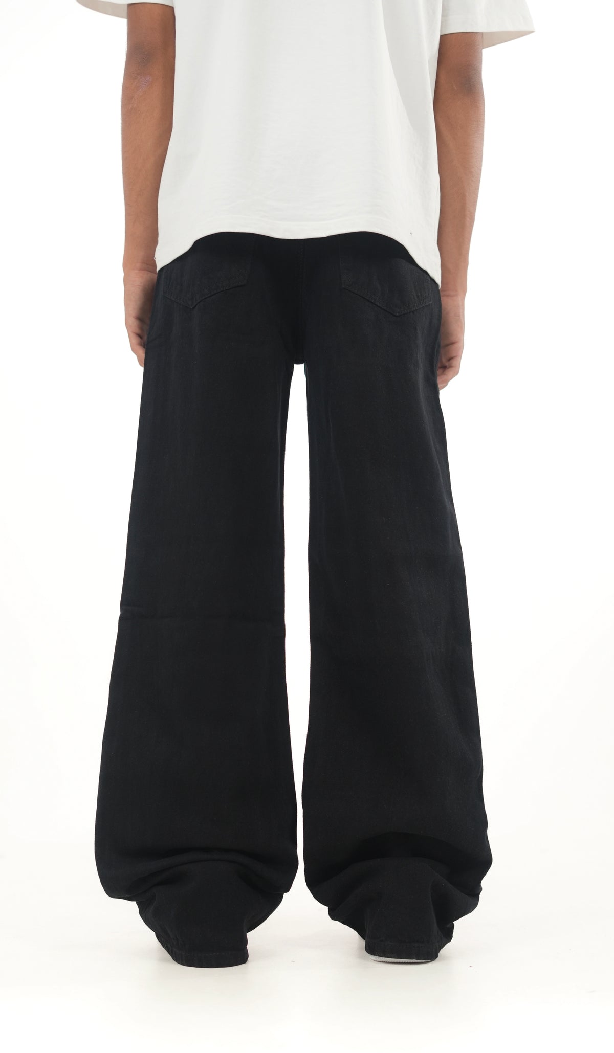 Jet Black Wideleg Denim