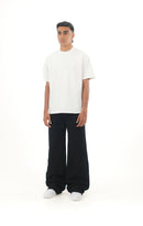 Jet Black Wideleg Denim