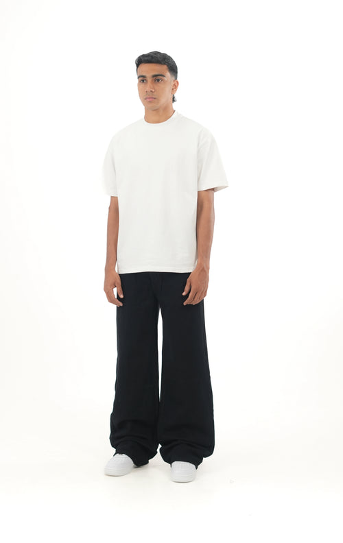 Jet Black Wideleg Denim