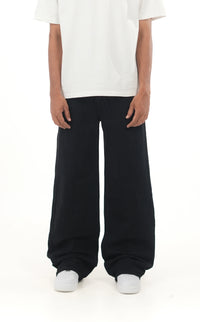 Jet Black Wideleg Denim