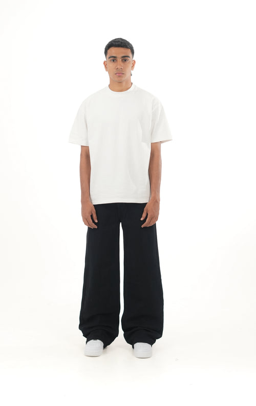 Jet Black Wideleg Denim
