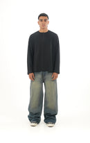 WF Black Waffle Henley