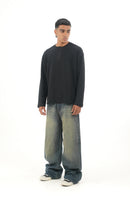 WF Black Waffle Henley
