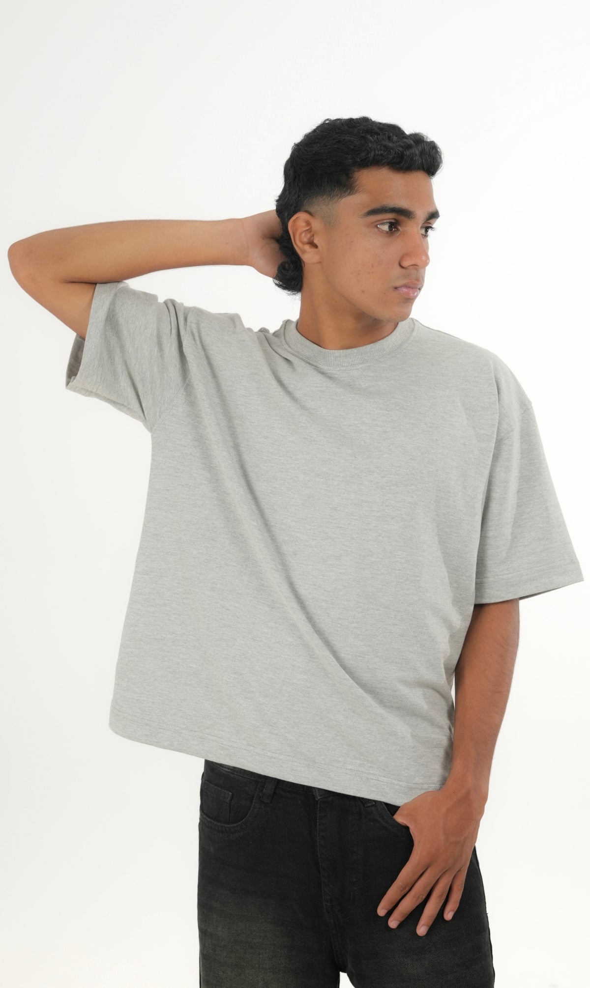 WF Grey Melange Boxy Tee