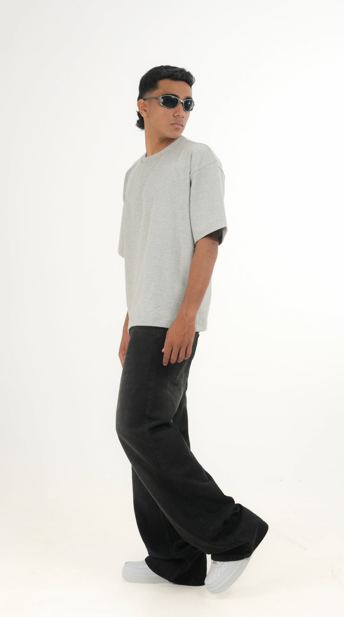 WF Grey Melange Boxy Tee
