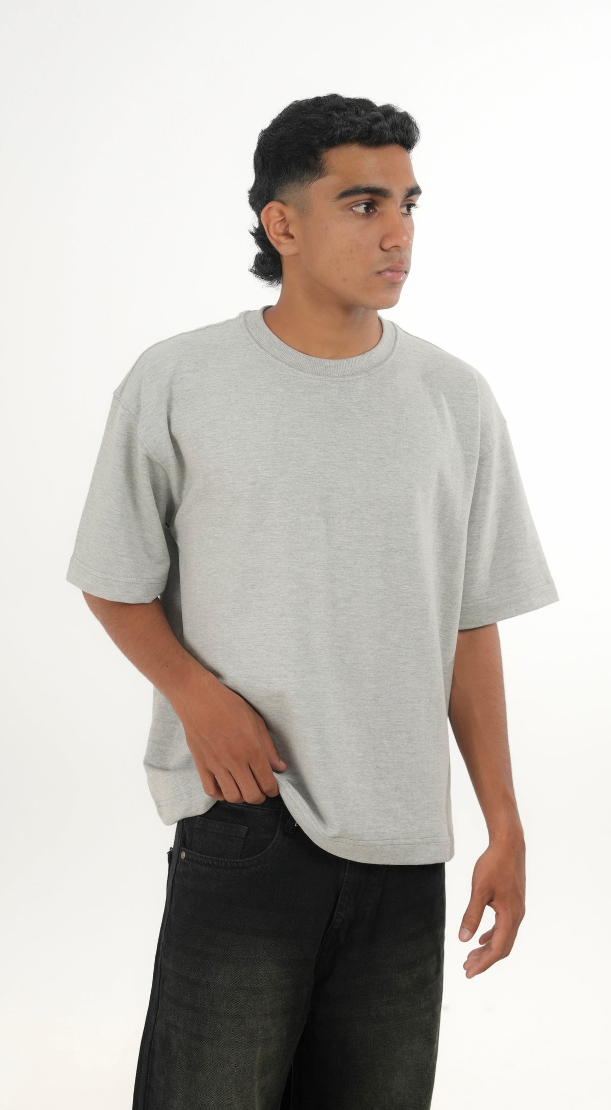 WF Grey Melange Boxy Tee