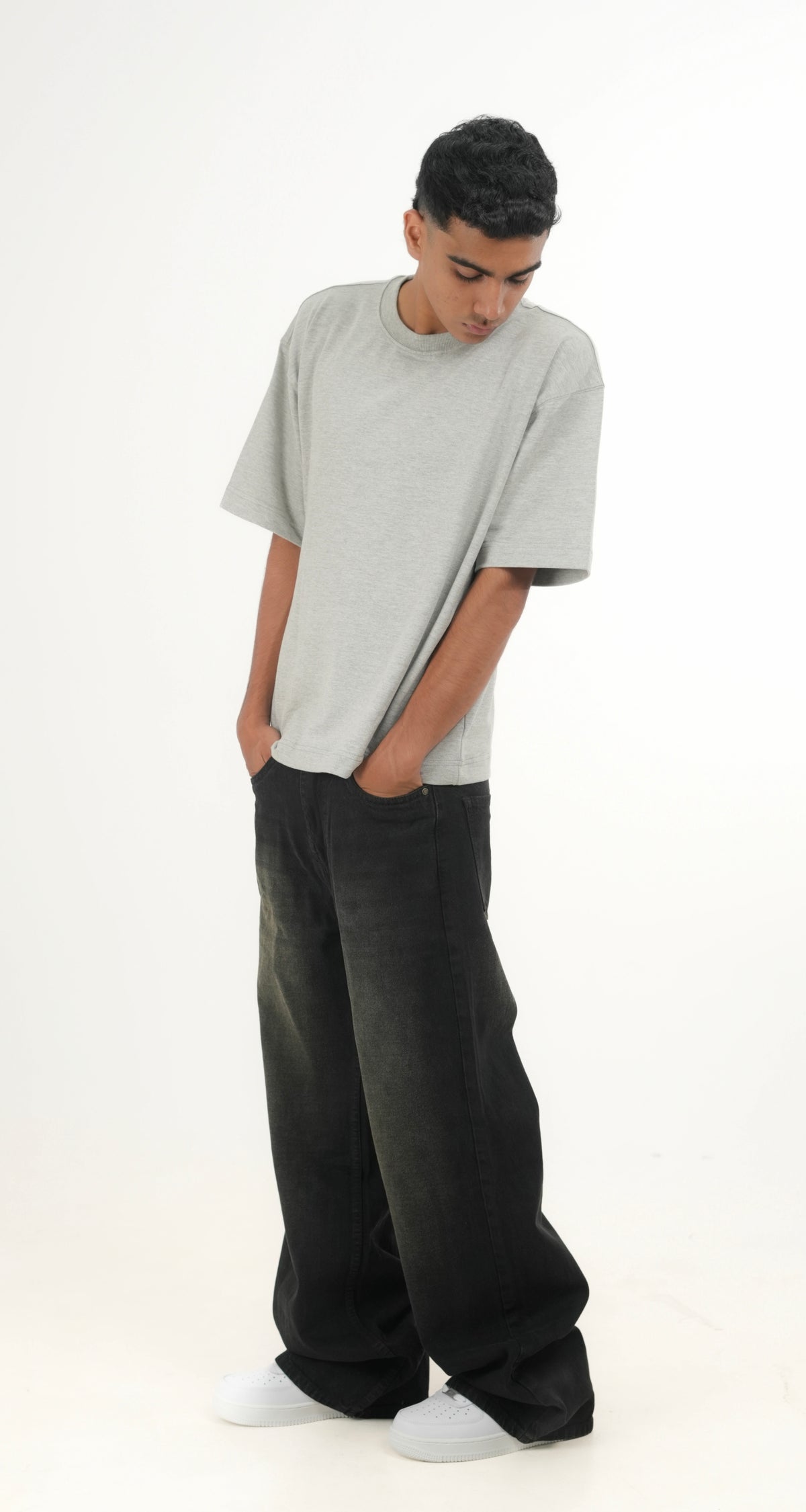 WF Grey Melange Boxy Tee