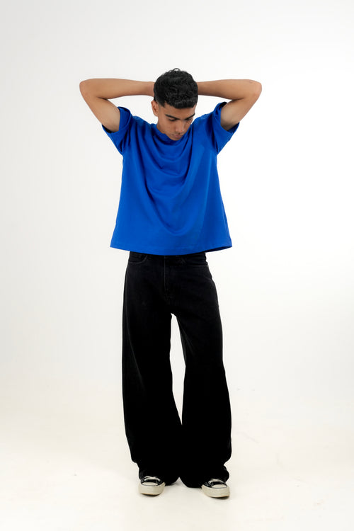 Jet Black Wideleg Denim