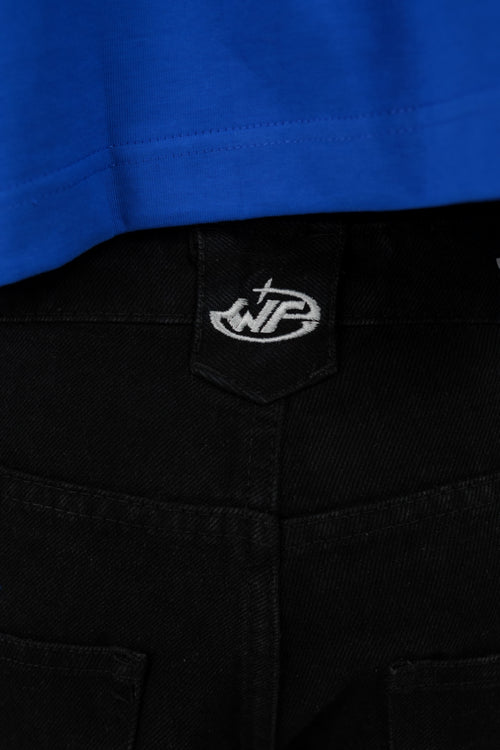 Jet Black Wideleg Denim