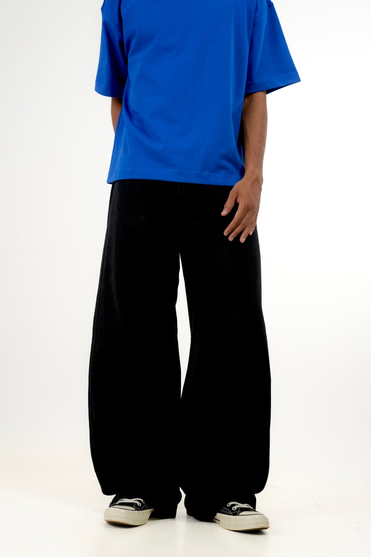 Jet Black Wideleg Denim