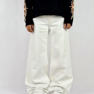 White Wide-Leg Denim