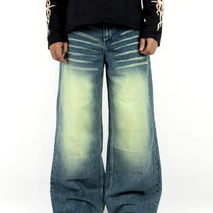 Neon Fade Wide-Leg Denim