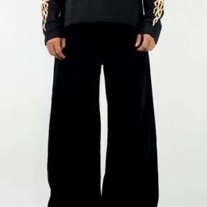 Jet Black Wideleg Denim