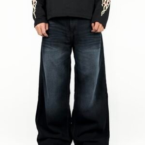 Dark Wash Wide-Leg Denim